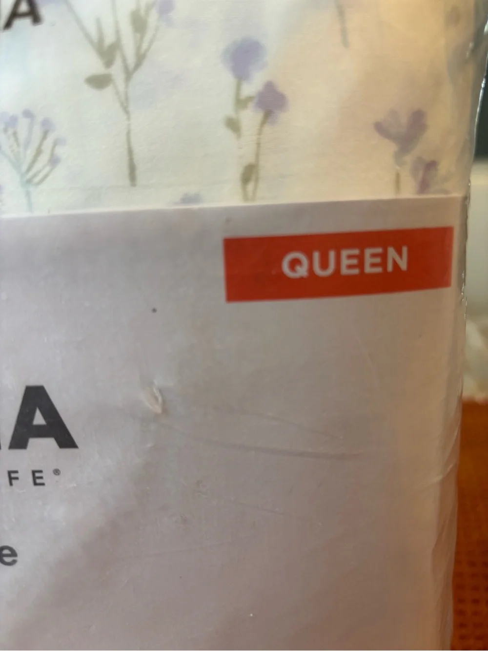 SONOMA Queen Cream Sheet Set with Lavender Floral Print